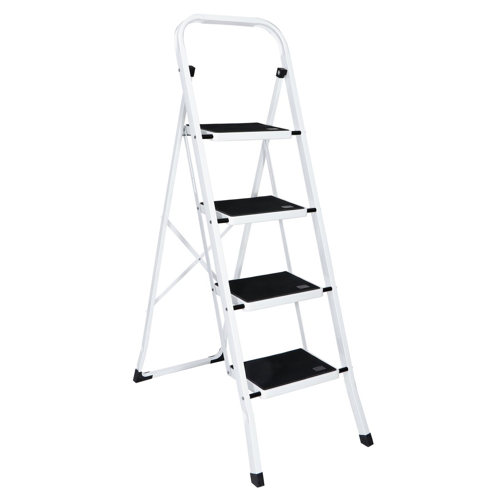 4 Step Ladder Lightweight Folding Step Stool Convenient Handgrip Sturdy Wide