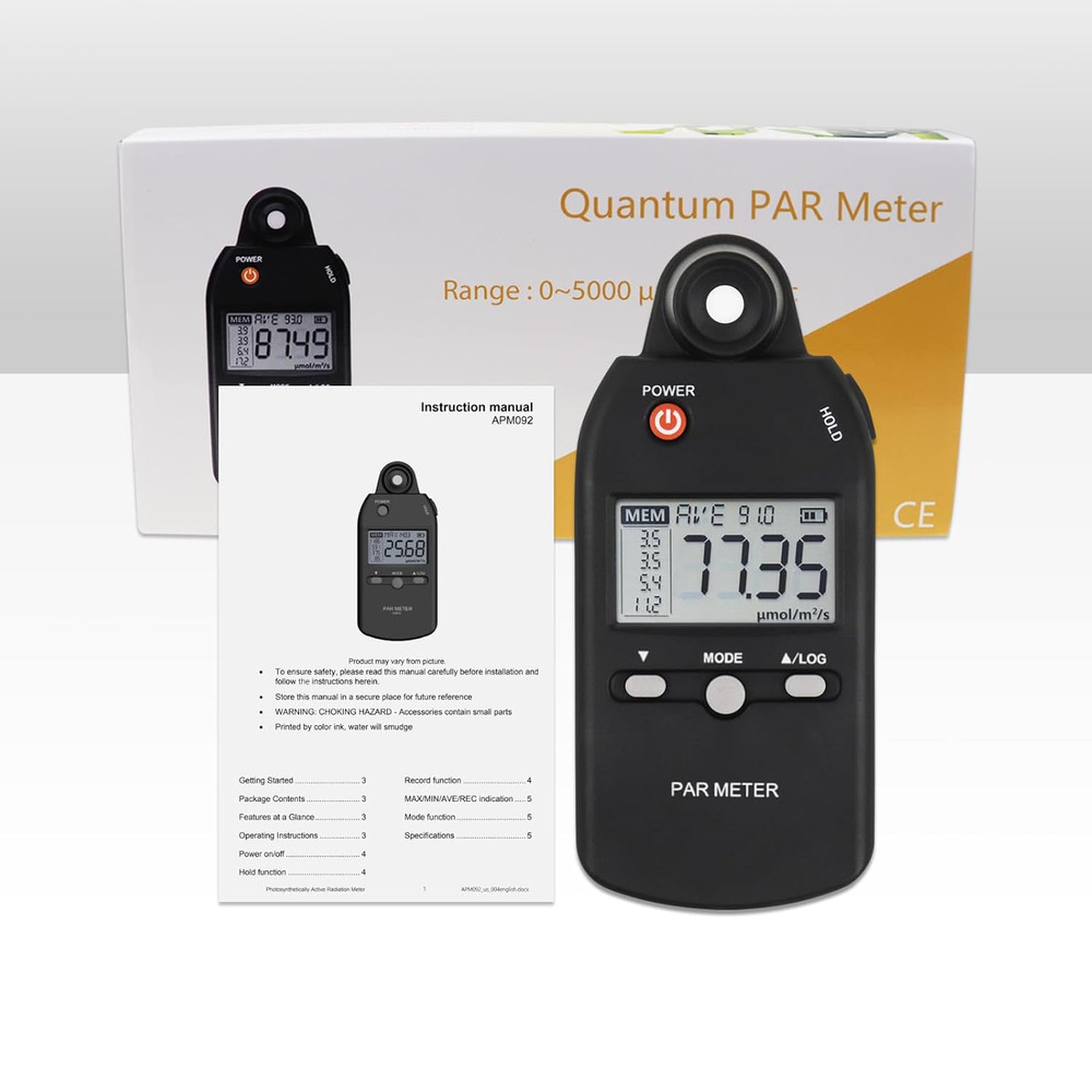 PAR Meter for Led Grow Lights High Precision Quantum Sensor Par Light Meter PPFD