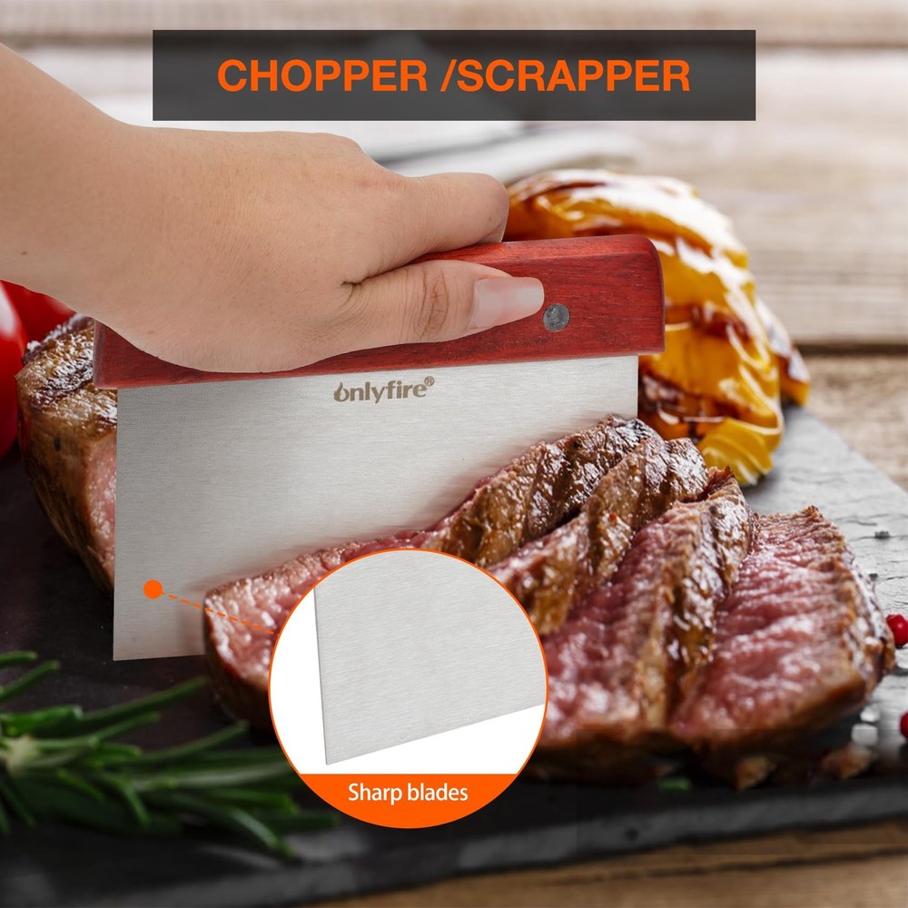 onlyfire Professional Barbecue Tool Kit Grill Griddle Tools Flat Top Griddle ...