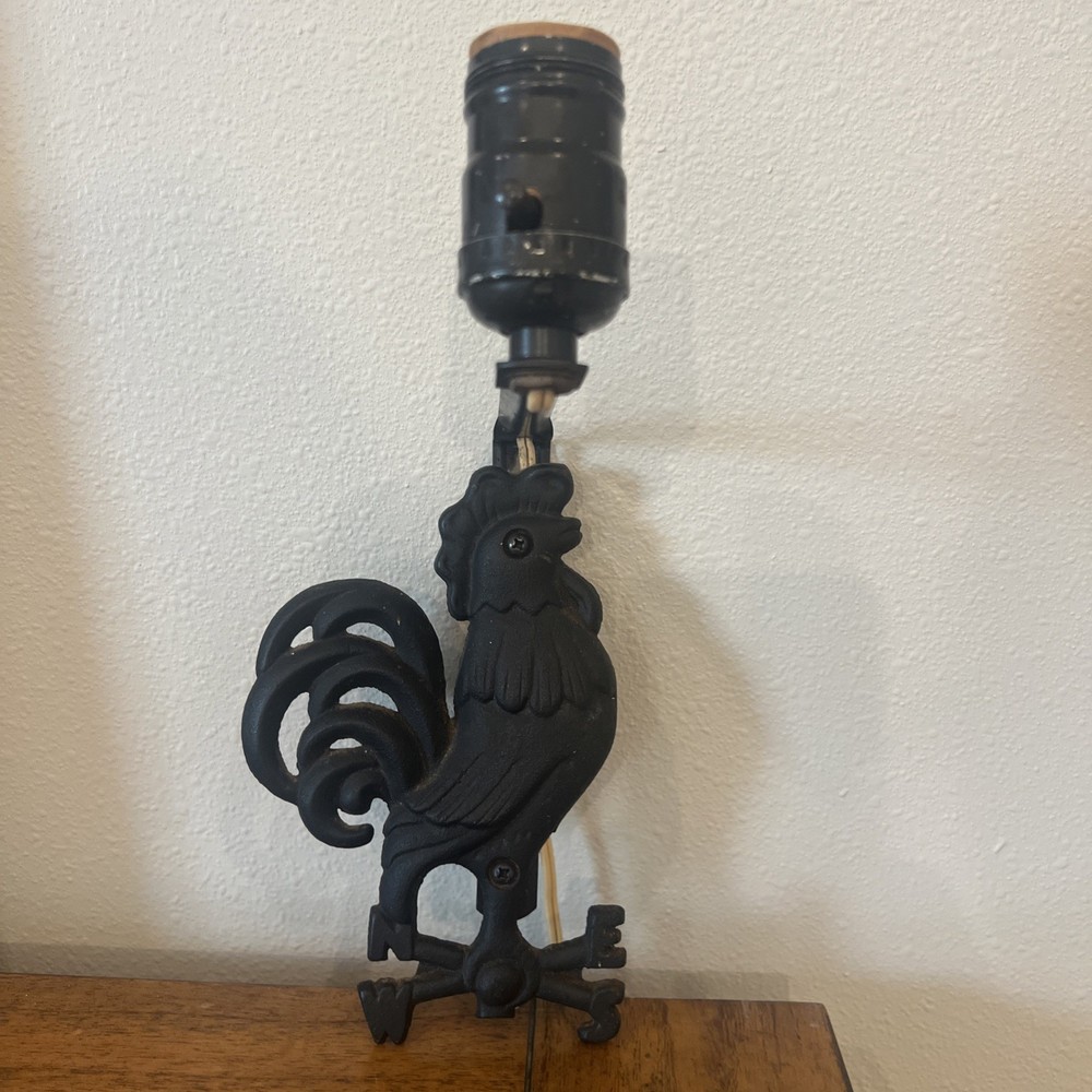Iron Rooster Wall Sconce