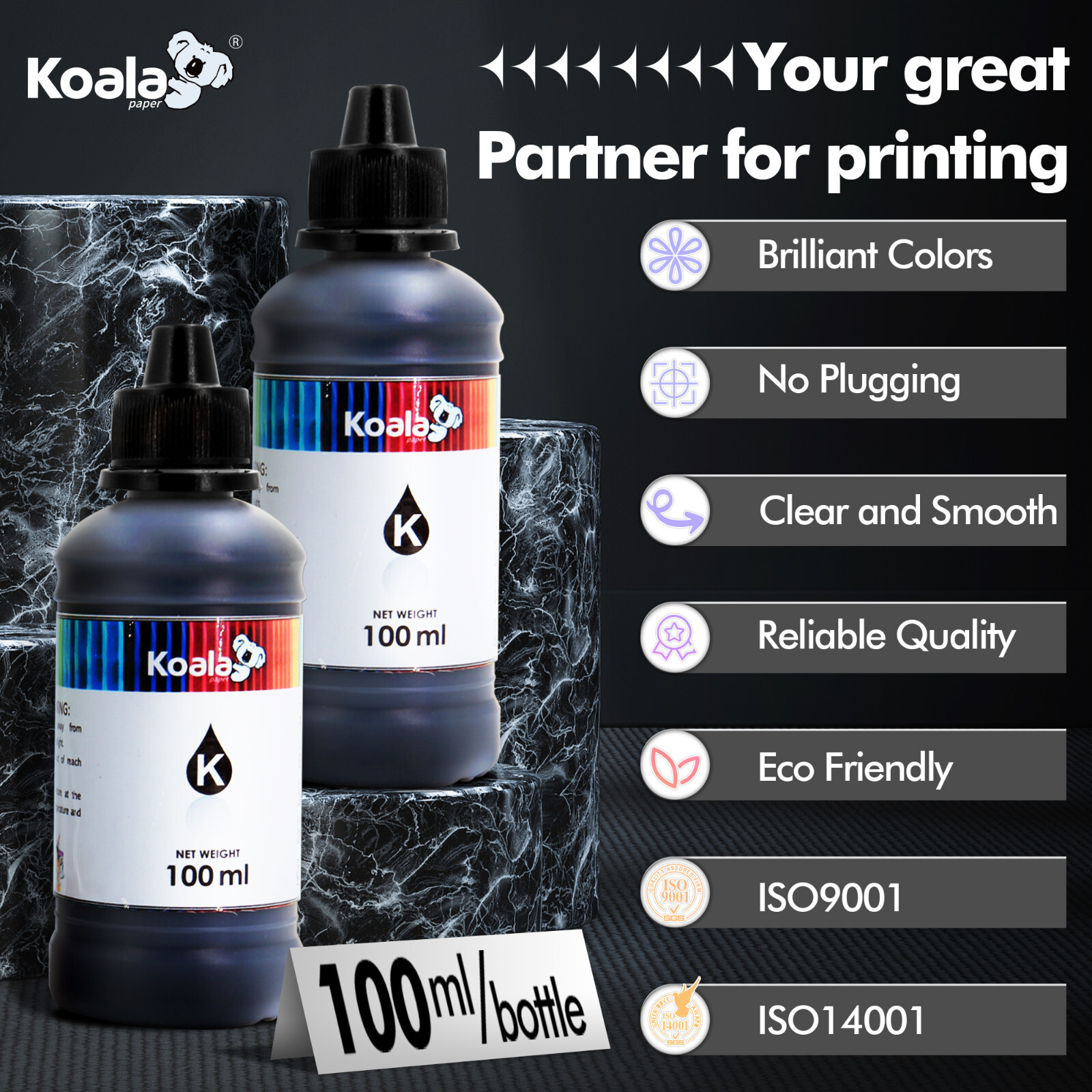 Koala Black Ink Refill Kit HP 60 61 62 63 64 65 67 910 950 951 962 564 Printer