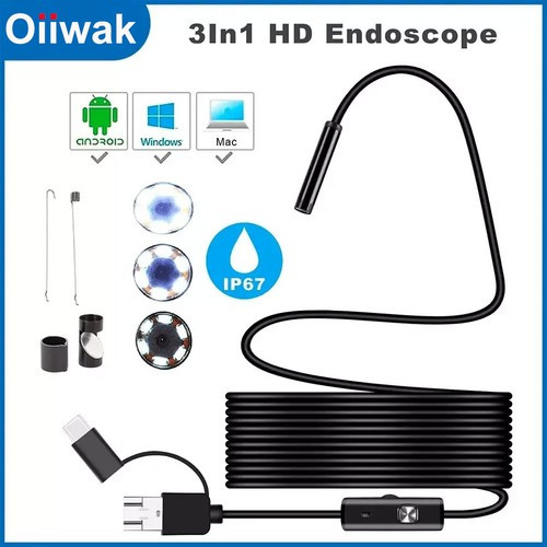 5M Snake Endoscope Borescope Inspection Camera Scope for Android Type C