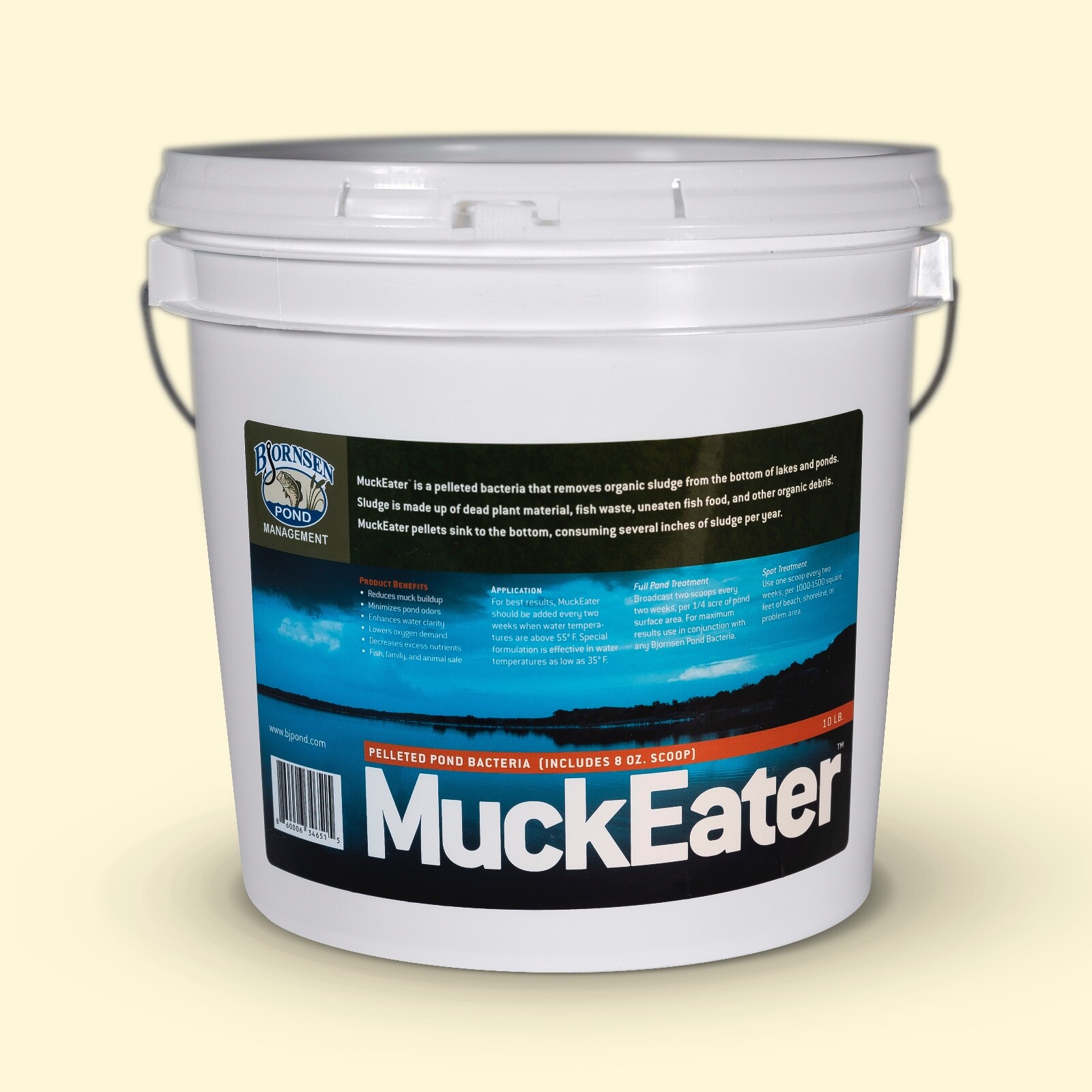MuckEater 10 lb Pail -- Bjornsen Pond Management -- Pond Muck and Sludge Remover