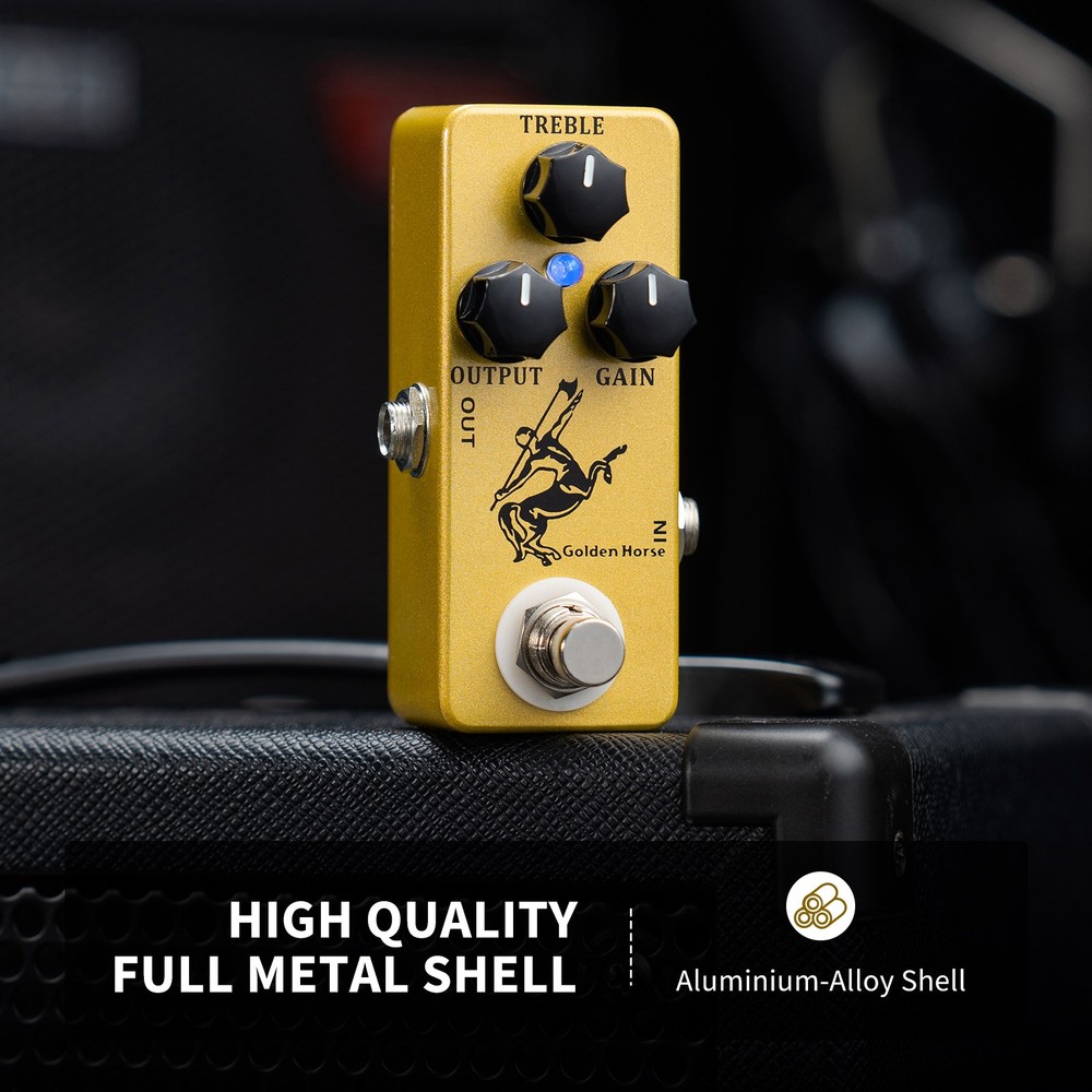 MOSKY Guitar Overdrive Boost Effect Pedal 3 Knobs True Bypass LED Light, US