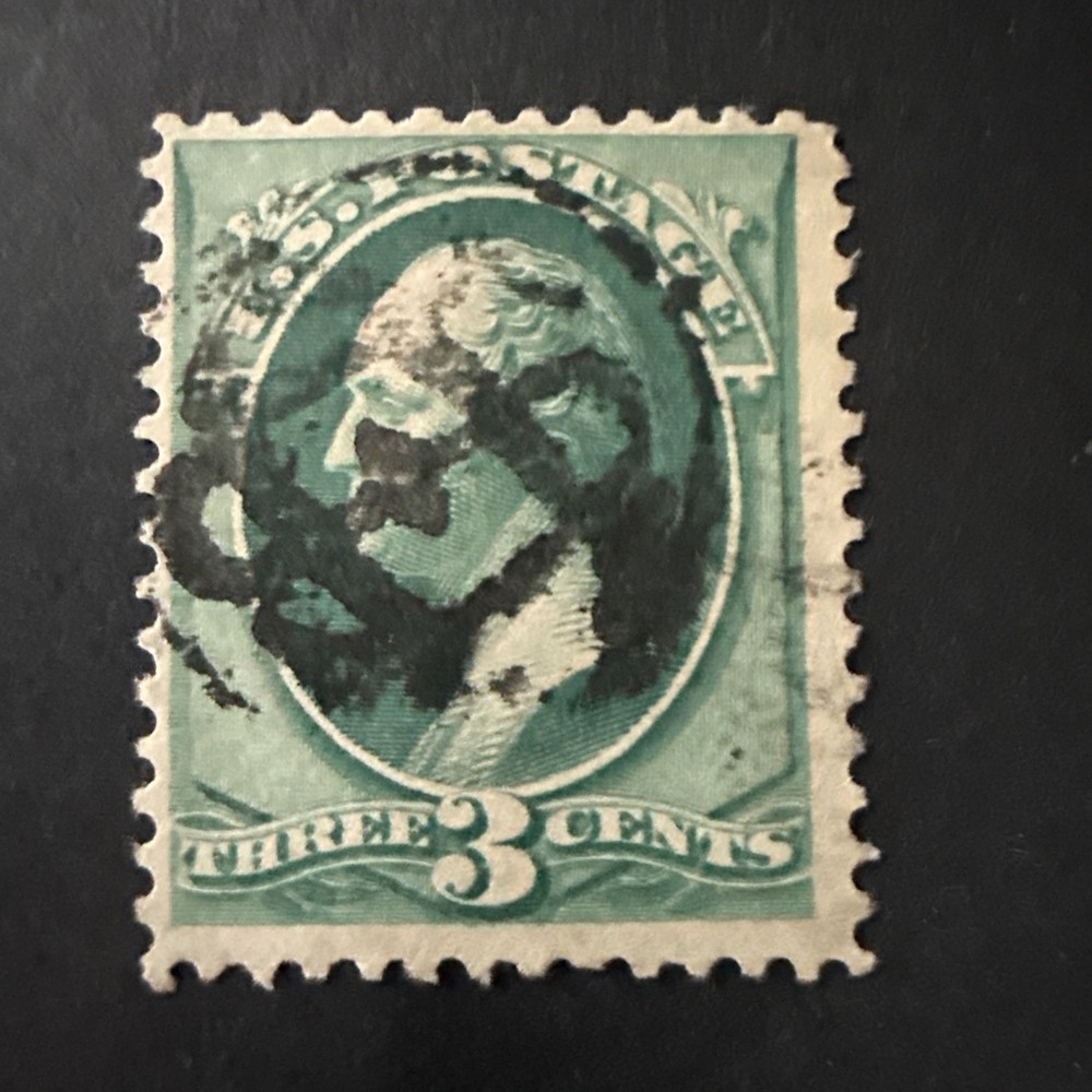 US Scott #184 US Script Cancel! Very Rare.