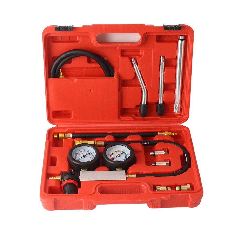 Dual Gauge Leakdown Tester Detecting Tool For Gasoline Engine Compression Test