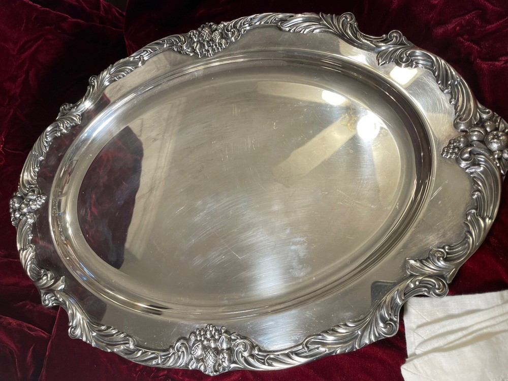 REED & BARTON SILVER KING FRANCIS PATTERN EXTRA LARGE FLAT SERVING TRAY PLATTER