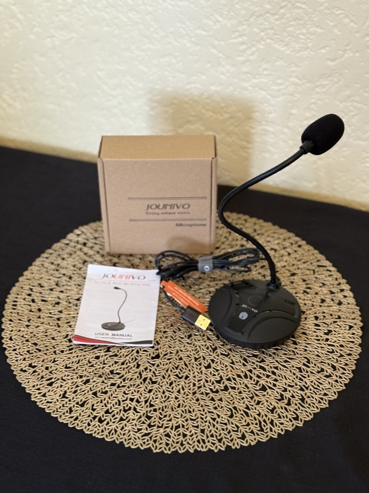 NEW Computer Gooseneck Microphone JV605 w/Mute Button Multi-Platform Compatible