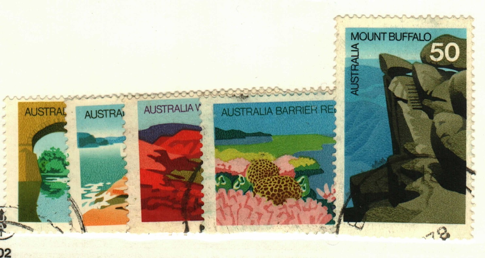 Australia #641-5 used Tourist Attractions