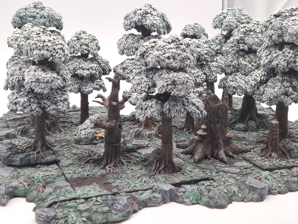 Dwarven Forge CUSTOM Professionally Painted Dreadhollow Forest Winter Snow Set