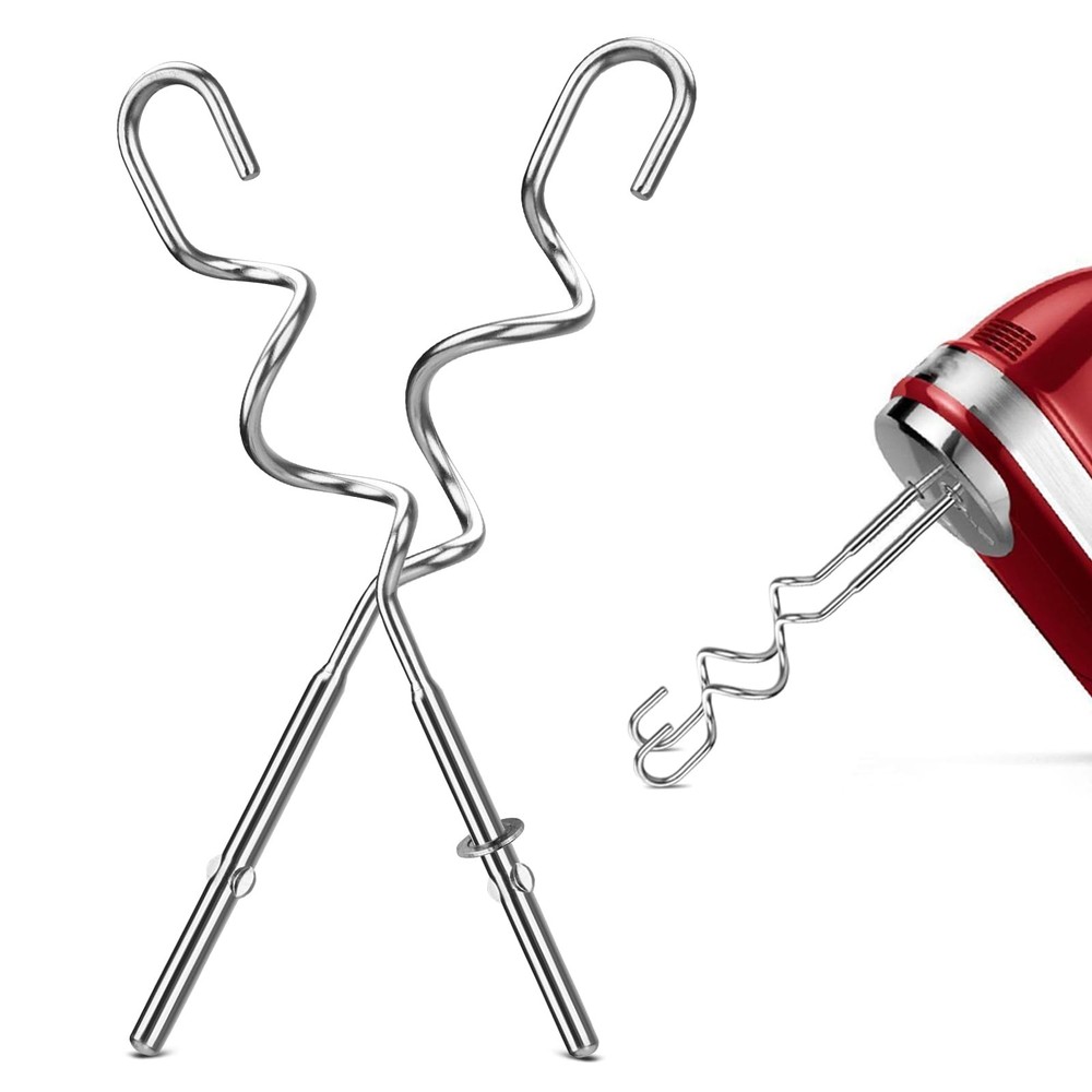 New Dough Hook for Hand Mixer Replacement Kitchenaid small, Silver
