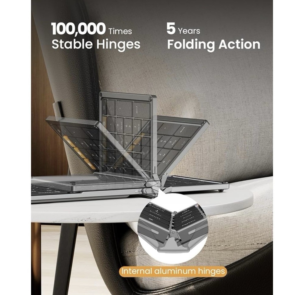 ProtoArc Foldable Keyboard and Mouse, XKM01 True Full-Size Folding Wireless