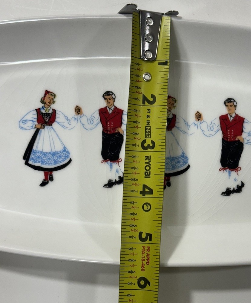 FIGGJO Flint Hardanger Dancers Rectangular Serving Tray 10" Norway