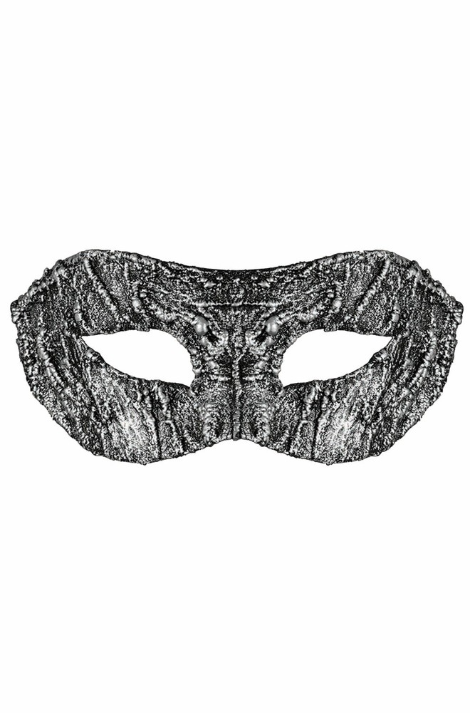 Textured Masquerade Half Mask (Silver)
