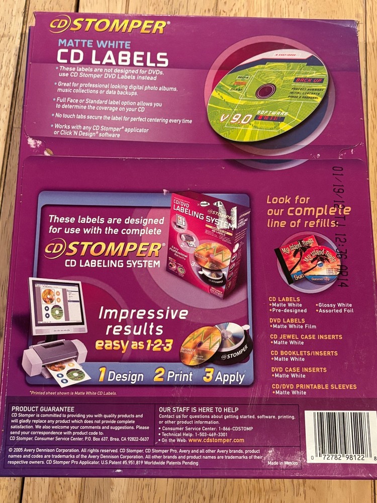 CD Stomper Pro CD/DVD Labeling System + Various CD/DVD/Floppy Labels Please Read