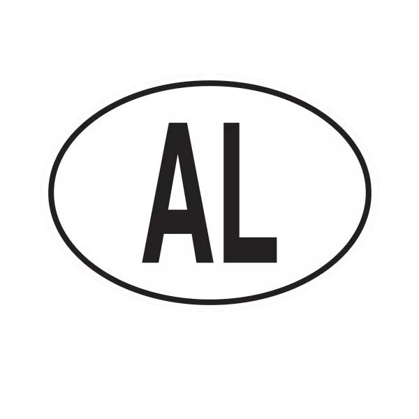 AL Albania Country Code Oval Sticker Decal