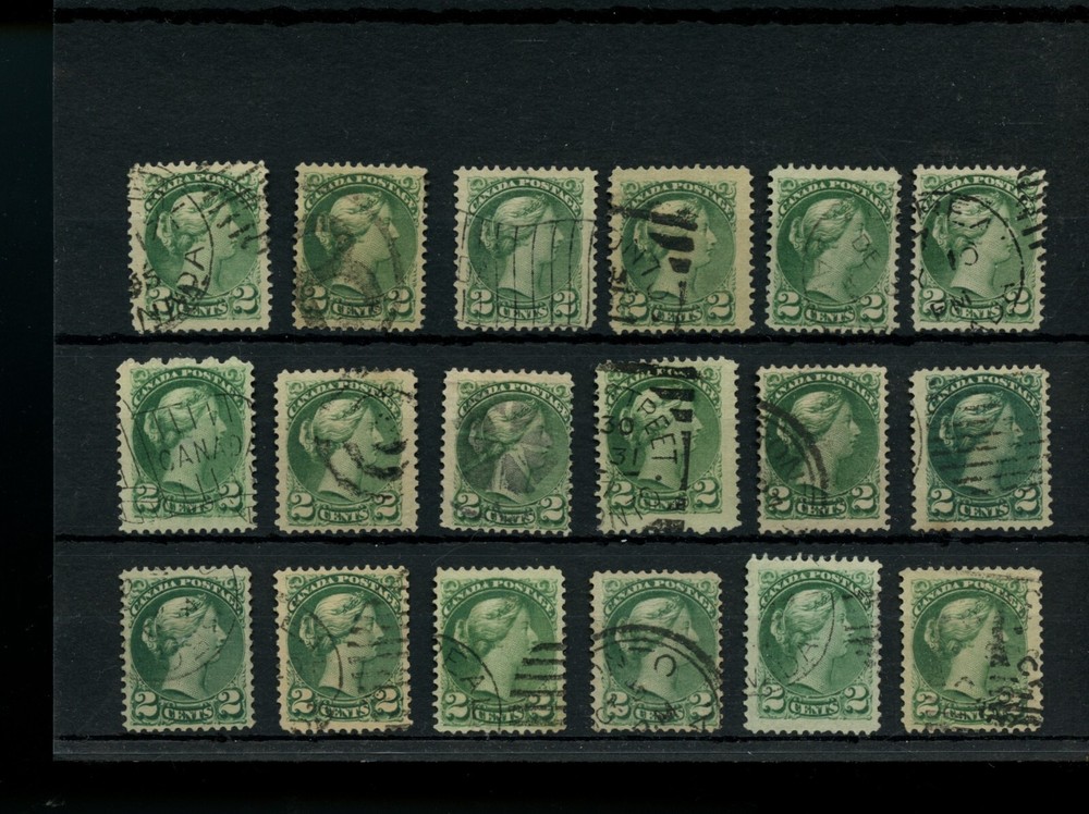 🍁 TWO cent x 18, Small Queens used Canada