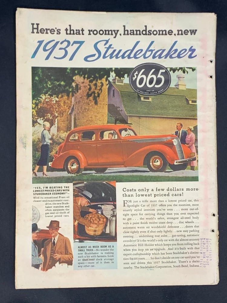 Magazine Ad - 1937 - Studebaker