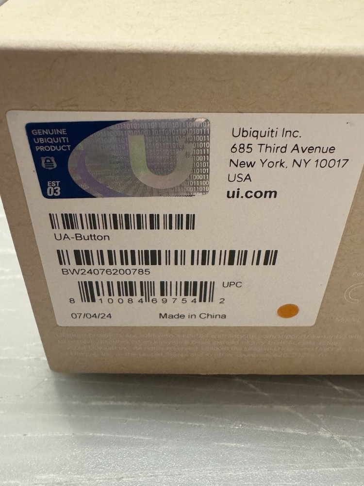 Ubiquiti UA-Button Push-To-Exit Access Button for Unifi Access Hubs
