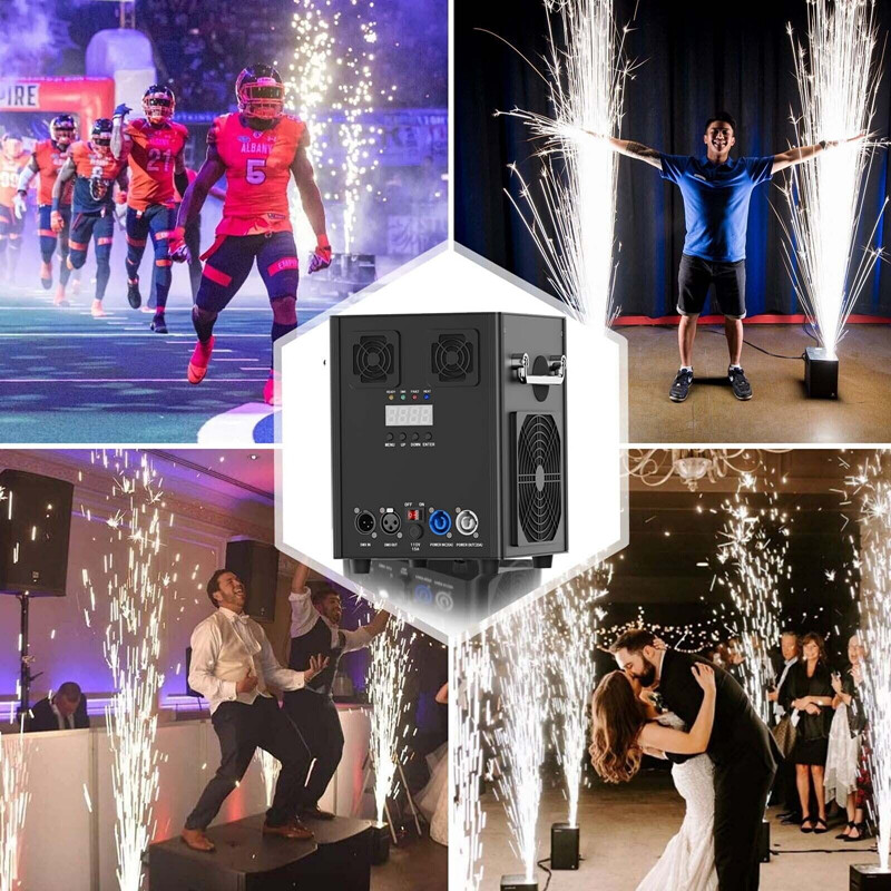 700W Cold Spark Machine DMX Firework Machine Stage Effect Wedding Party Remote