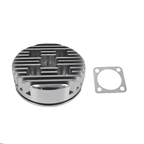 80cc CNC Cylinder Head & Spark Plug for 66cc/80cc Engine - Silver