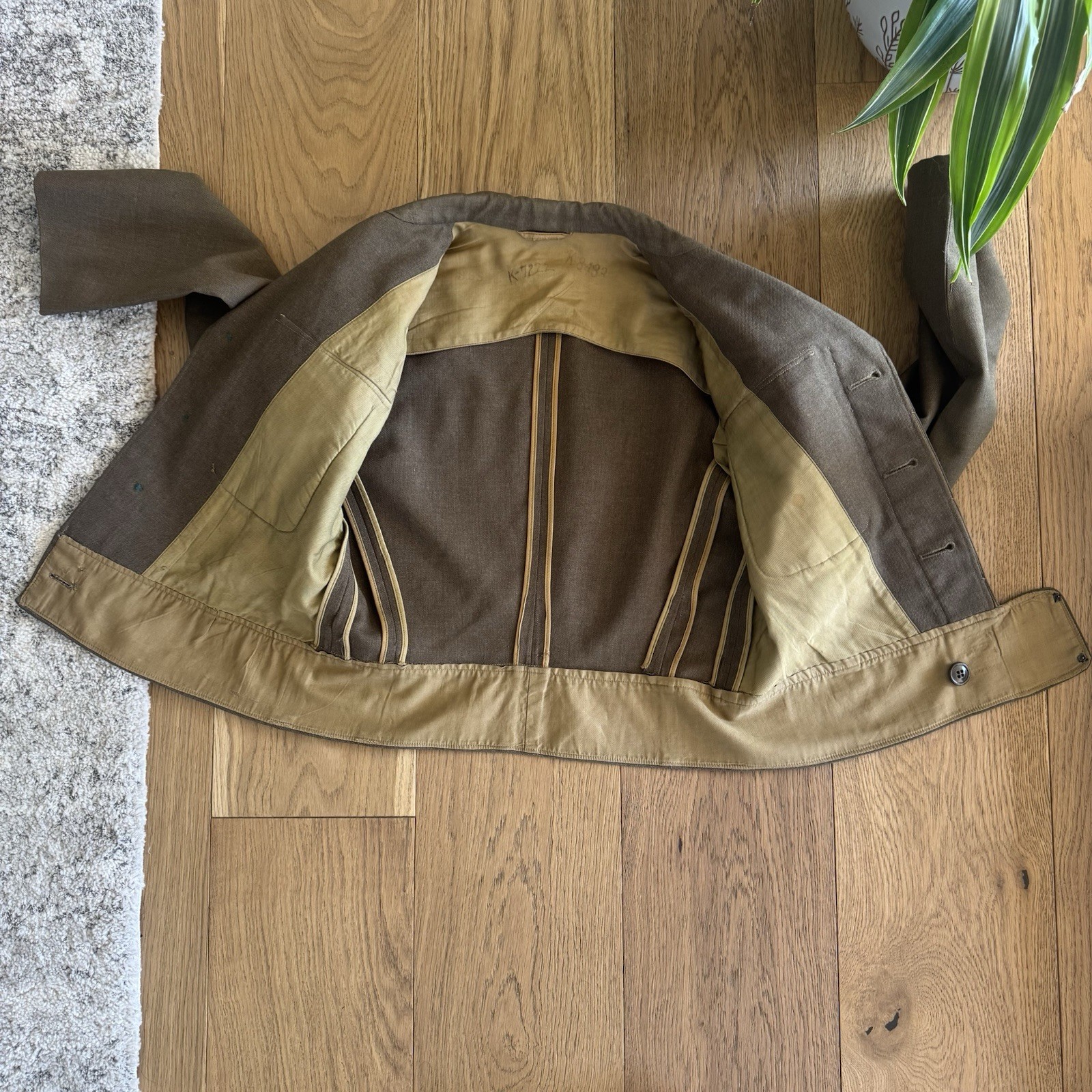 Vintage WWII US Army Eisenhower Ike Jacket Mens Small Wool Drab Olive Pins 1940s