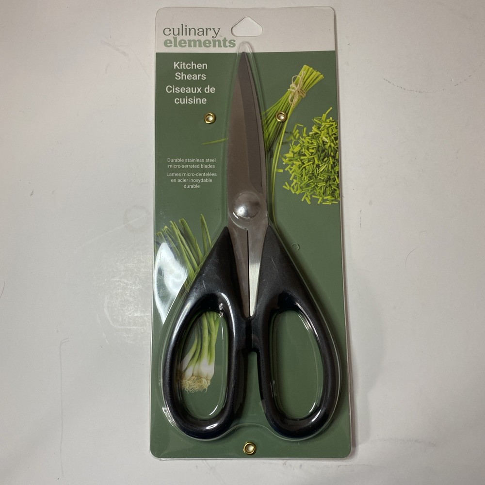 Culinary Elements Kitchen Shears 8.5" Micro-Serrated Multi-Purpose Scissors -NEW