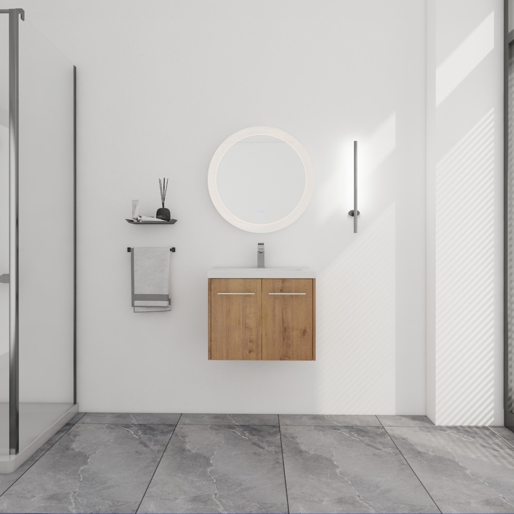 Bathroom Vanity with Sink Features Soft-Close Doors Floating Design