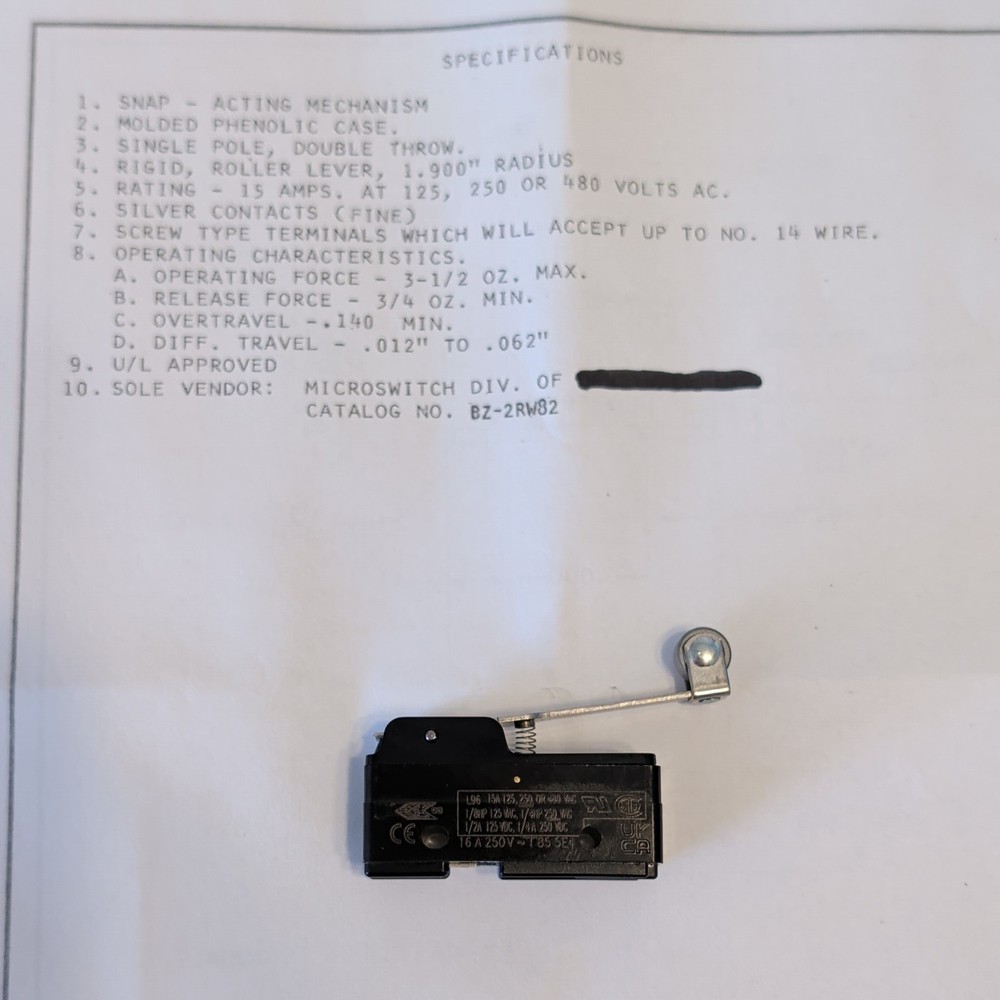 BZ-2RW82 Basic Switch Roller switch Micro switch SPDT 15A BZ Series BZ-2RW82