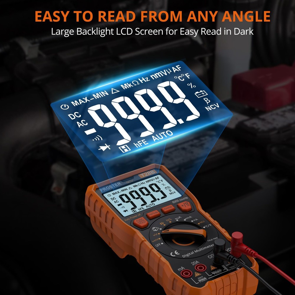 Digital Multimeter 6000 Count - TRMS Voltmeter Multimetro Digital Auto Range ...