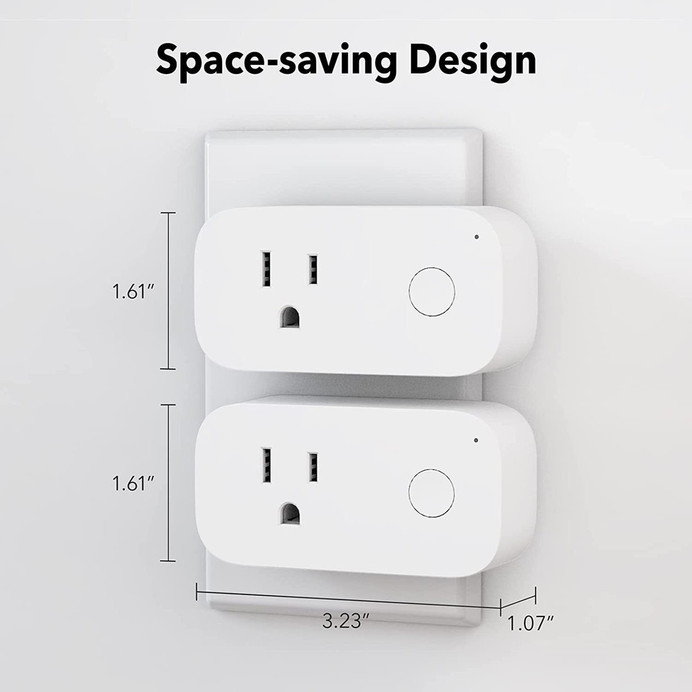 BN-LINK 2 Pack Smart Wi-Fi Plug Outlet with Remote Control, Timer Function 15A