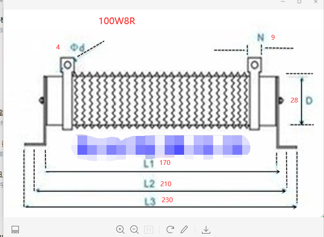 New Non-Inductive High Power Slide Resistor, 8 Ohm 8ohm 100w 100 Watts.