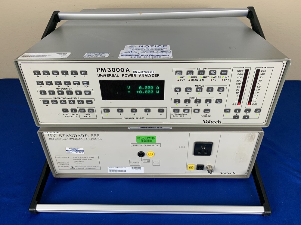 Voltech PM3000ACE Power Analyzer w/ IEC555 Impedance Network for Flicker Testing