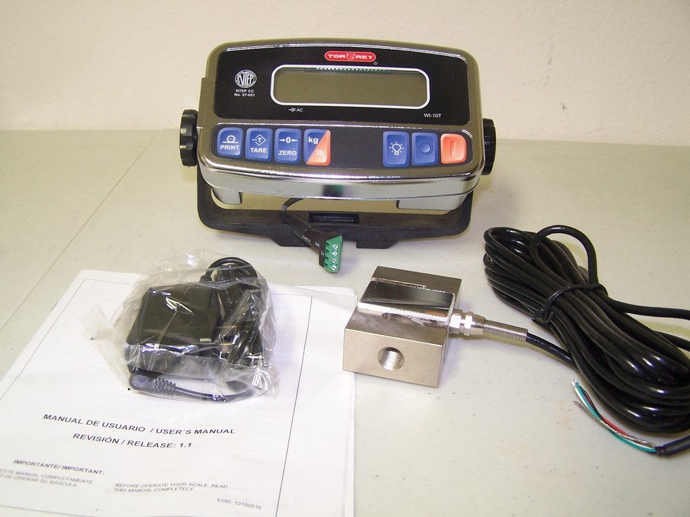 Compression Scale 1000X0.2 lb S Type load cell / Digital Indicator,20' Cable,New