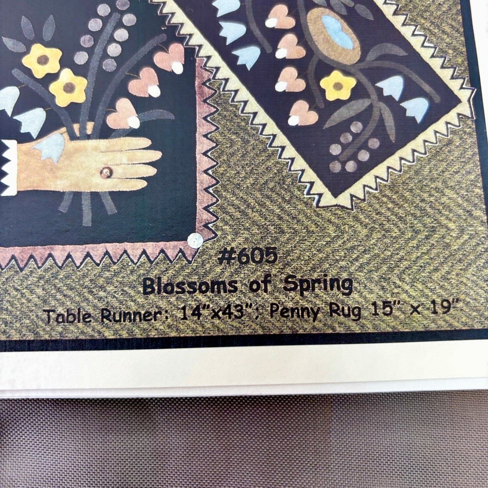 All Through the Night Applique Spring Blossoms Table Runner & Penny Rug Pattern