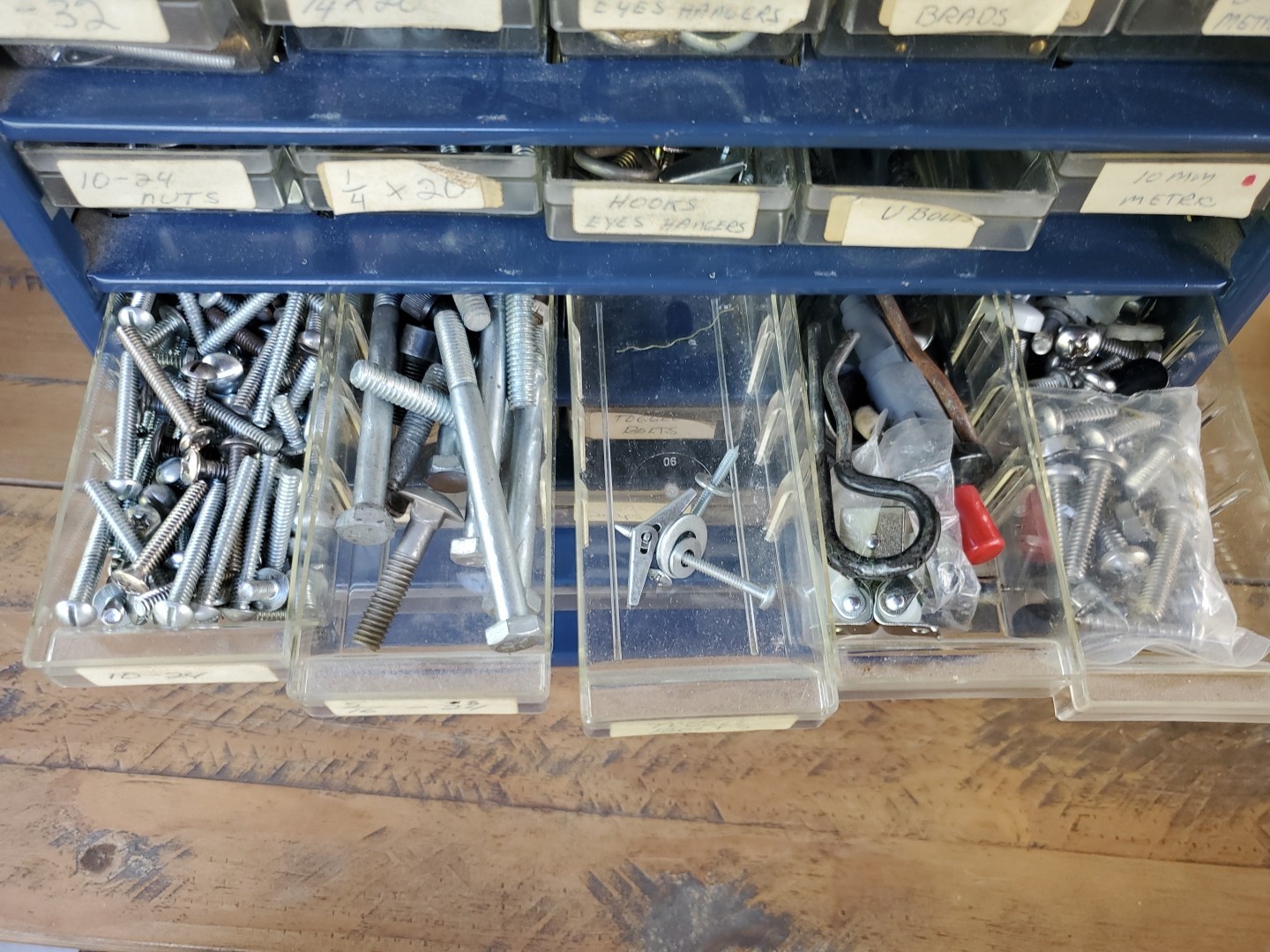 Vintage Blue RAACO 39-Drawer Metal Storage Organizer Cabinet