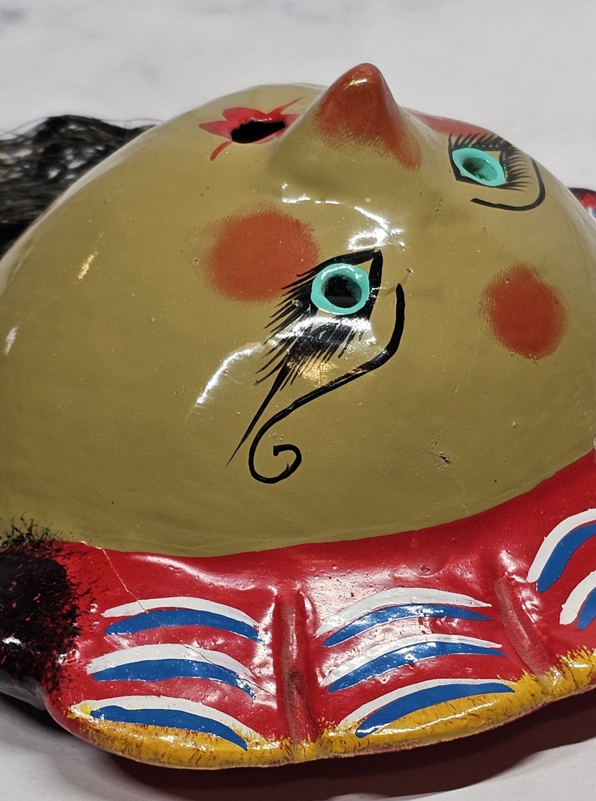 Hand Crafted Mexican Folk Art Coconut Mask