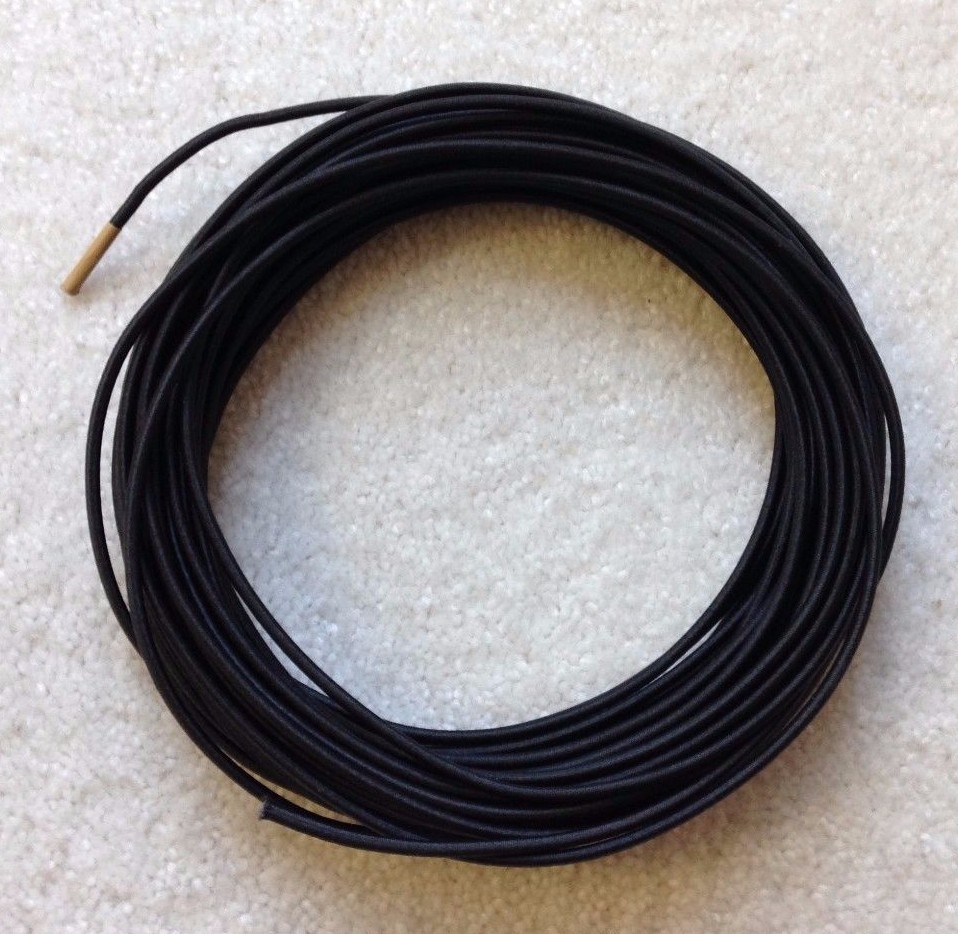 USA 3/16" x 25' Marine Grade Bungee Shock Cord, Black