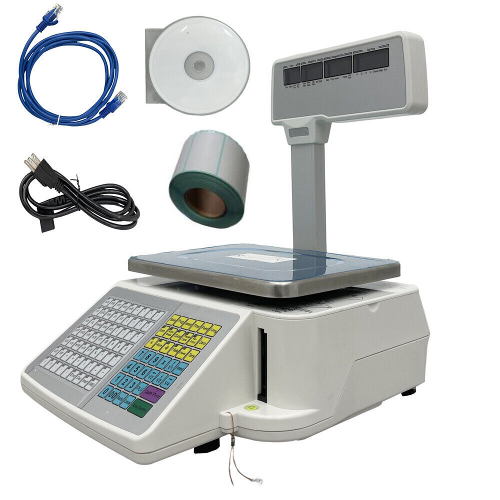 Digital Price Computing Scale with Thermal Label Printer 30lbs Capacity Four-win