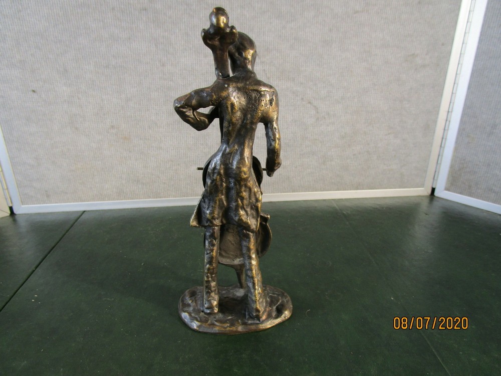 Bronze Cello Player Statue 9"