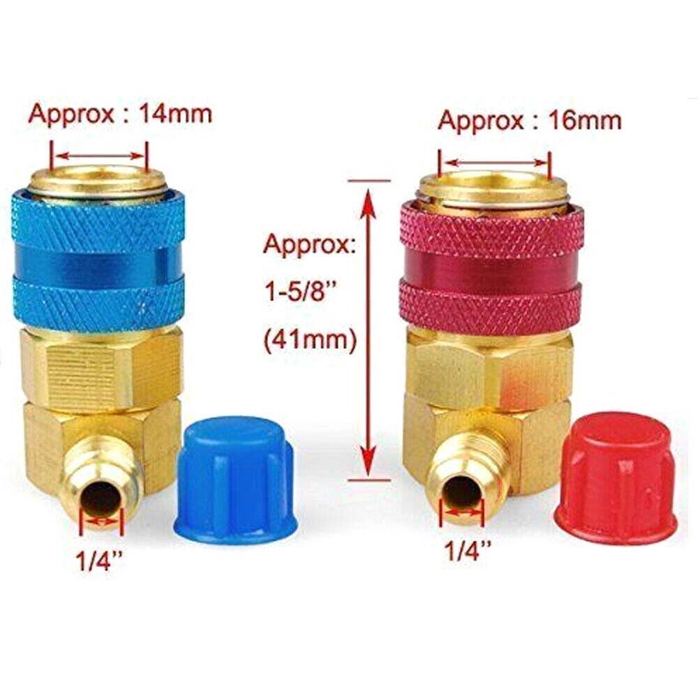 A/C Quick Coupler Adapter Adjustable High Low Side AC HVAC Freon Conversion Kit