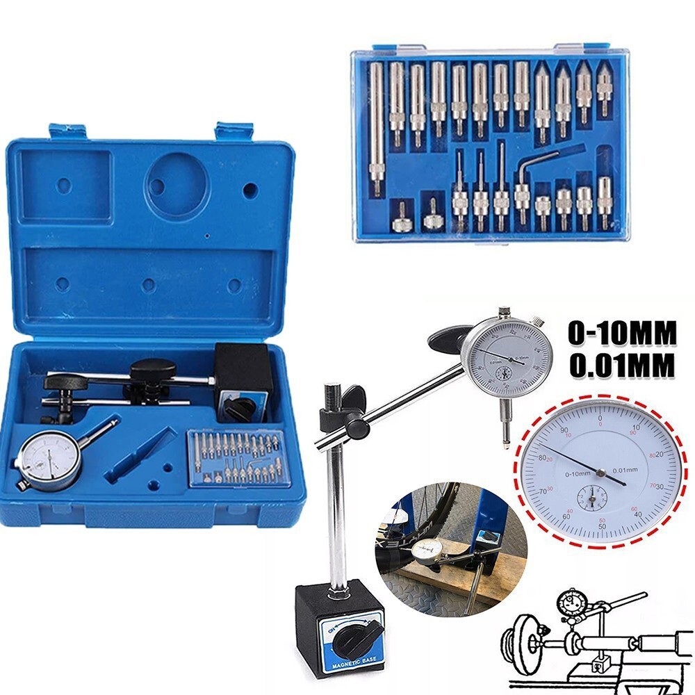 Dial Indicator with Magnetic Base, 0-1"×0.001" Precision Dial Test Indicator Set