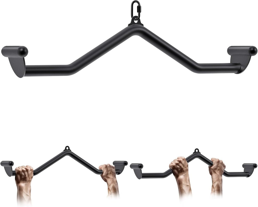 12" LAT Pull Down Bars Cable Machine Attachment, Rowing T-bar V-bar Set, Back...