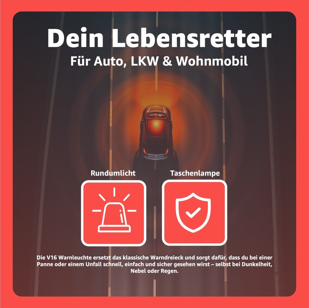 3x Emergency Warning Light V16 - Breakdown Light & Signal Light