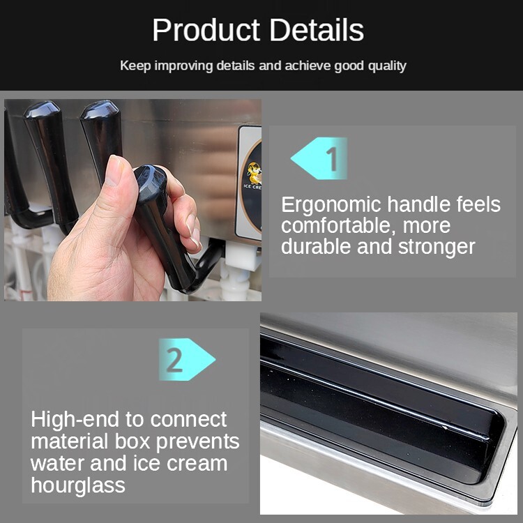 Kolice commercial ETL 2+1 mixed flavors soft serve ice cream machine