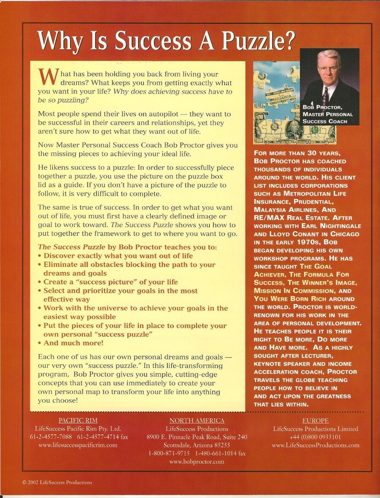 Bob Proctor – The Success Puzzle – Complete 6‑CD Program + Workbook