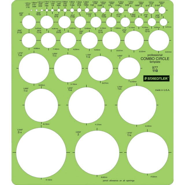 Staedtler Drafting Mars Template, Circle Combo