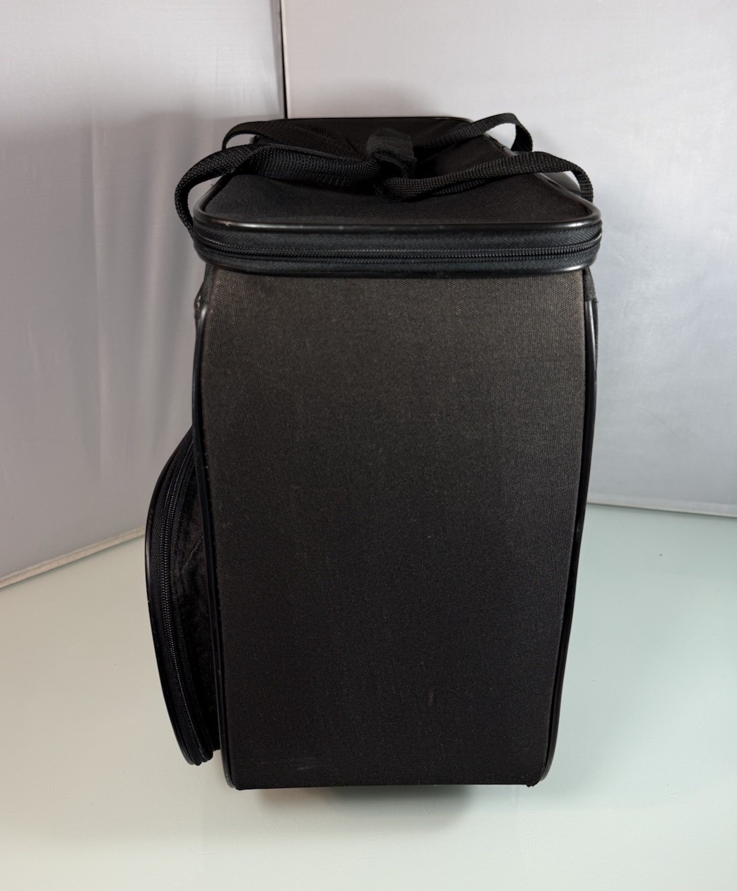 Generations Black Zippered Rolling Travel Sewing Bag Storage Case Tote 18.5x8x15