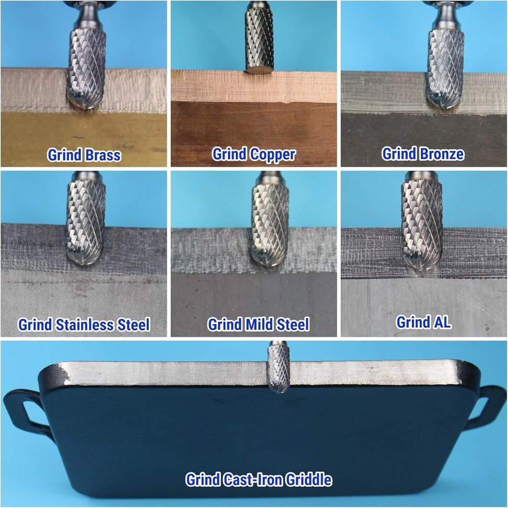 Professional Grade 10-Pc Die Grinder Bits in Red Box - Durable & Precise Cutting