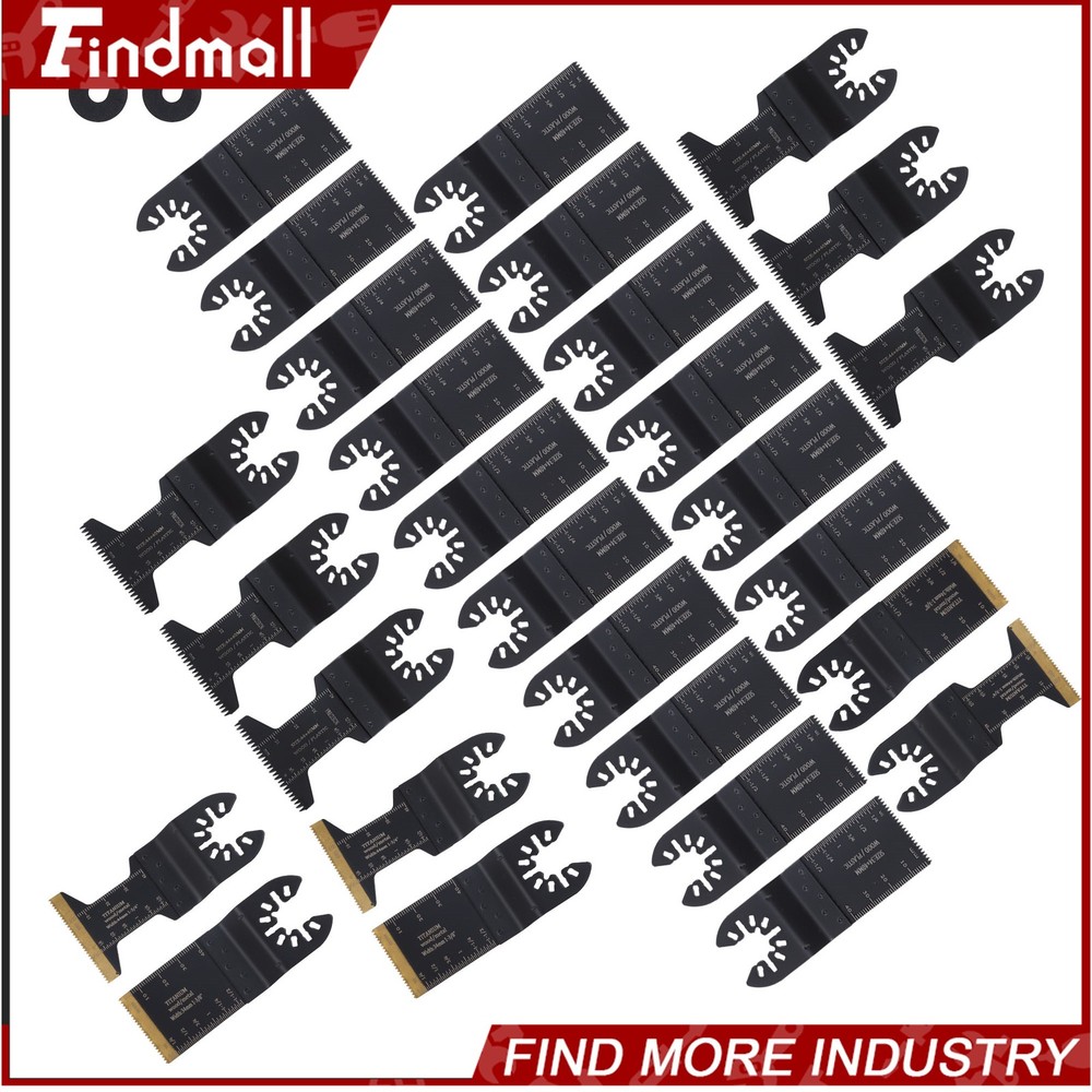 Findmall 28PCS Titanium Oscillating Saw Blades Universal Multitool Blades